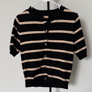 Striped Black and Tan Cardigan